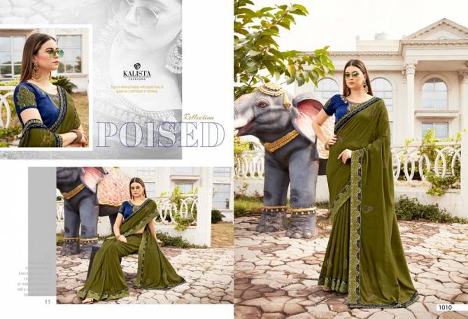 Kalista Alisha 2 New Fancy Designer Festive Wear Vichitra Silk Saree Collection